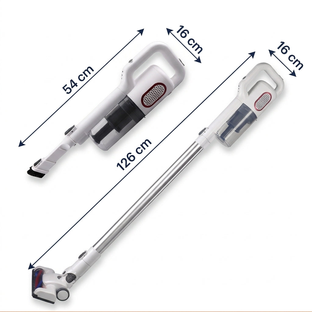 Aspirator Vertical fără Fir 2 în 1, 120W, Acumulator 2000 mAh, până la 40 de Minute, Alb