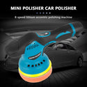Aparat Polish Auto, 2 Acumulatori 12V, fara fir, portabil, 2500-5000 Rpm, 8 Viteze, Albastru/Negru Trendysale.ro
