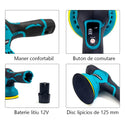 Aparat Polish Auto, 2 Acumulatori 12V, fara fir, portabil, 2500-5000 Rpm, 8 Viteze, Albastru/Negru Trendysale.ro