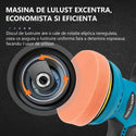 Aparat Polish Auto, 2 Acumulatori 12V, fara fir, portabil, 2500-5000 Rpm, 8 Viteze, Albastru/Negru Trendysale.ro