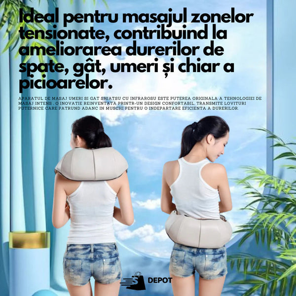 Aparat profesional pentru relaxare spate si gat, shiatsu cervical si lombar cu infrarosu si incalzire Trendysale.ro