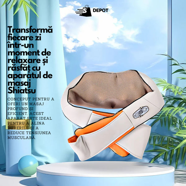 Aparat profesional pentru relaxare spate si gat, shiatsu cervical si lombar cu infrarosu si incalzire Trendysale.ro