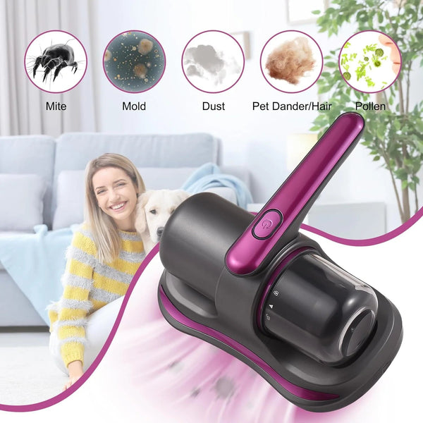 Aspirator Portabil cu Acumulator, 50W, Antiacarieni și Praf, cu Tehnologie UV-C pentru Dezinfectare Trendysale.ro