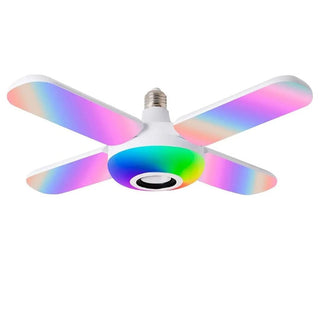 Bec cu 4 brate cu lumina multicolora, cu functie muzicala prin bluetooth, telecomanda inclusa Trendysale.ro