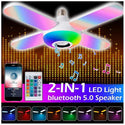 Bec cu 4 brate cu lumina multicolora, cu functie muzicala prin bluetooth, telecomanda inclusa Trendysale.ro