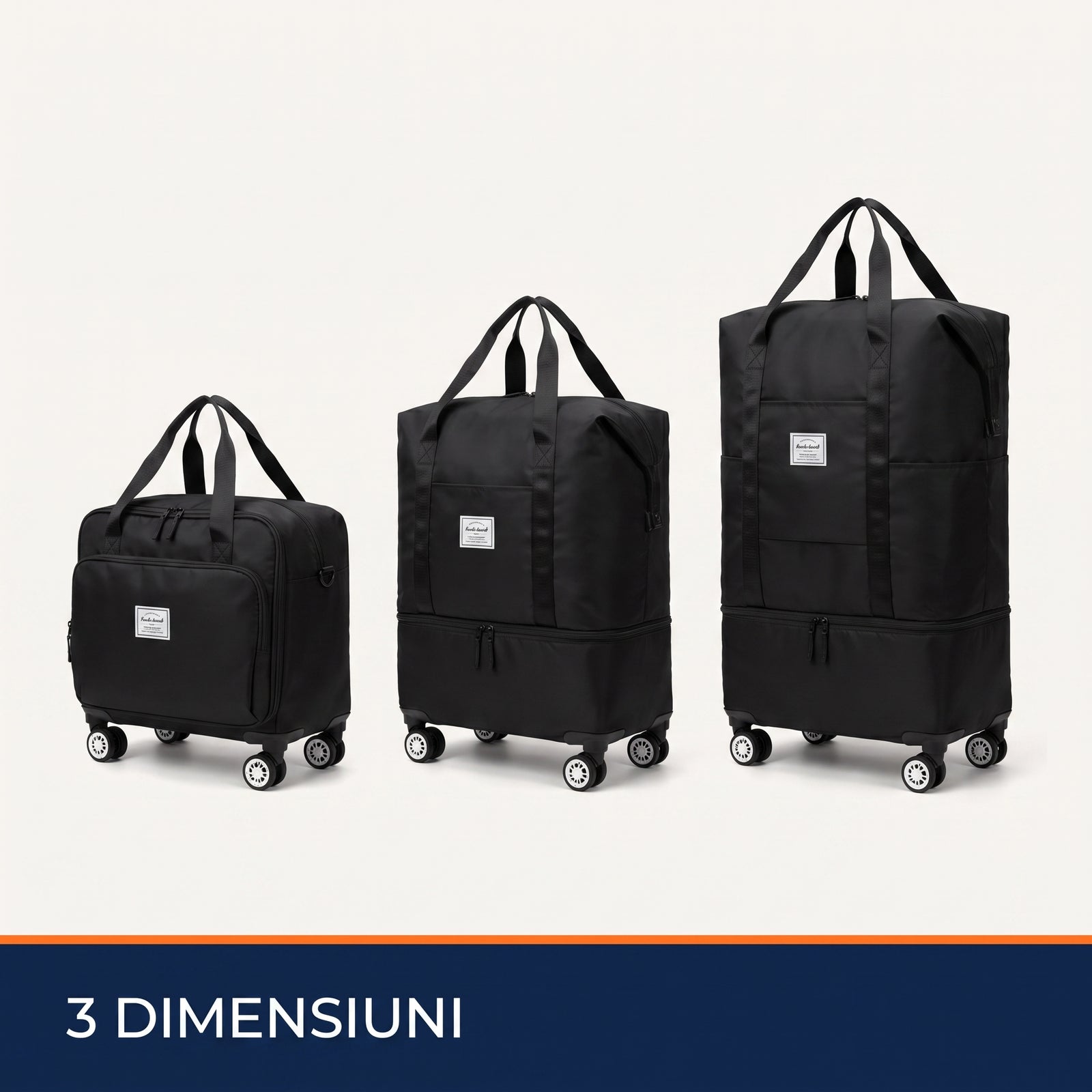 Geantă cu Roți pentru Cumpărături și Voiaj, Pliabilă, 3 Dimensiuni, 63L
