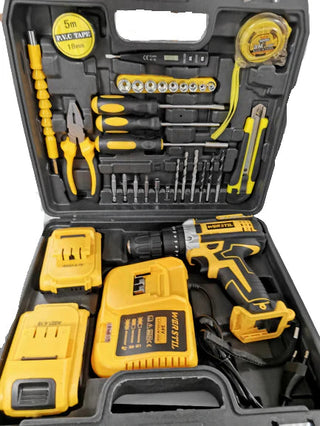 Bormasina Electrica cu Percutie si Trusa Completa ,2 Acumulatori, Incarcator si 24 Accesorii Trendysale.ro
