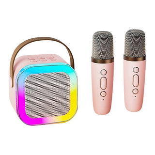 Boxă Portabilă cu 2 Microfoane, Bluetooth, Compatibilă iOS/Android, Sunet de Înaltă Calitate, Ideală pentru Karaoke, 5W Trendysale.ro