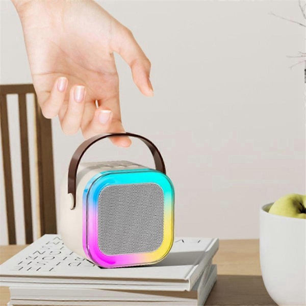 Boxă Portabilă cu 2 Microfoane, Bluetooth, Compatibilă iOS/Android, Sunet de Înaltă Calitate, Ideală pentru Karaoke, 5W Trendysale.ro