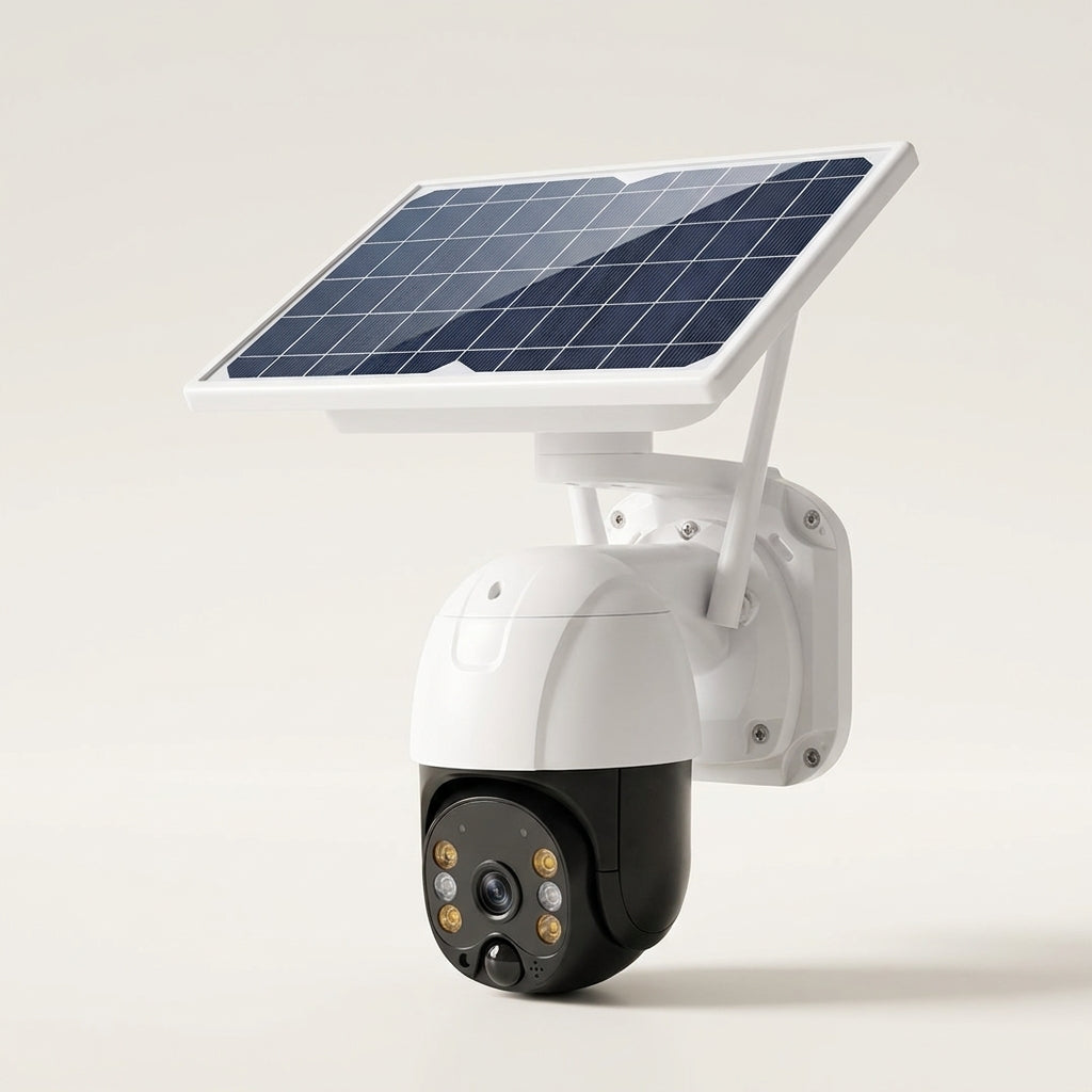 Cameră de Supraveghere WiFi cu Panou Solar, Acumulatori 18000mAh, Card 32GB și Vedere Nocturnă