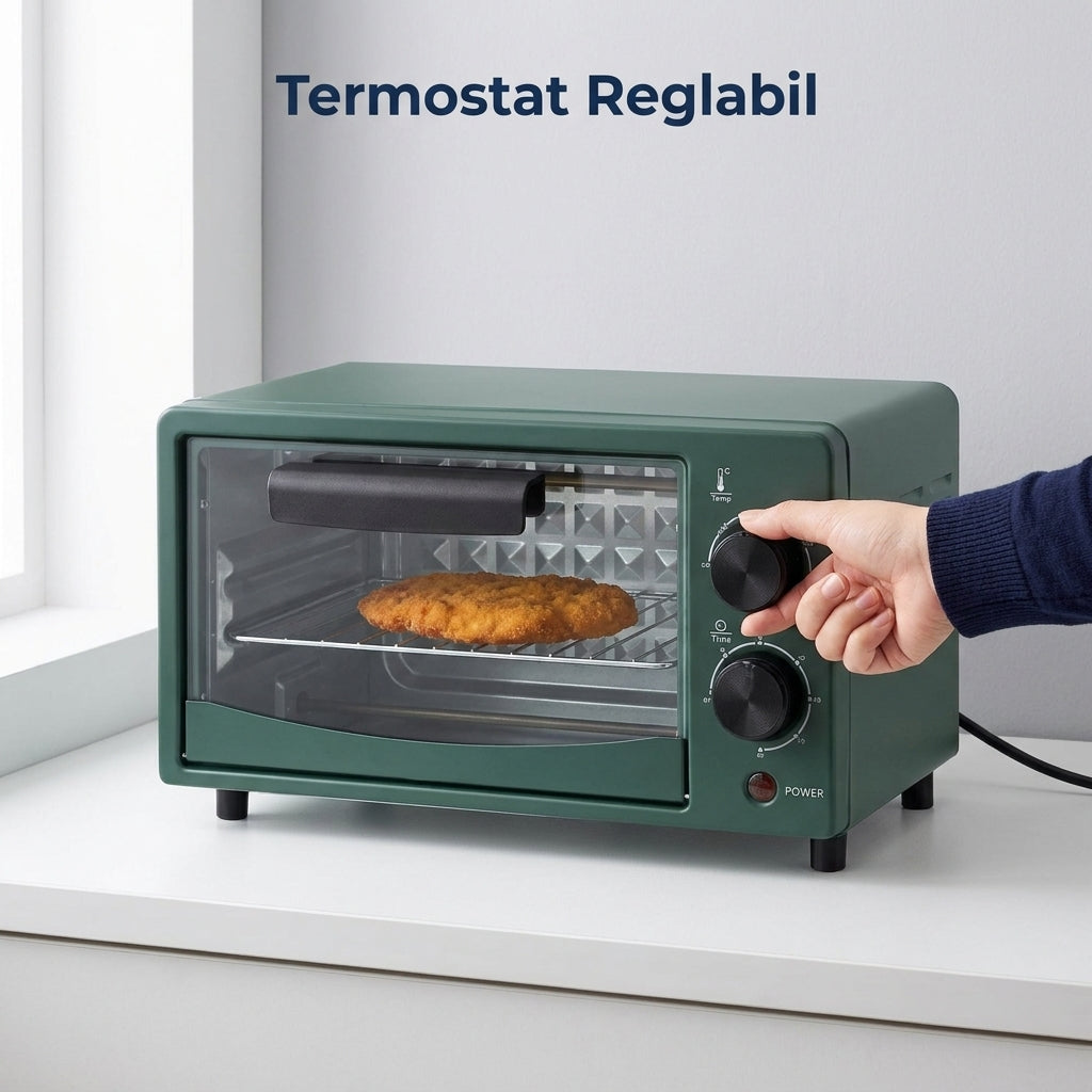 Cuptor Electric Compact 12 L, 800 W, Rezistențe Sus și Jos, până la 230°C, Timer de 60 de Minute