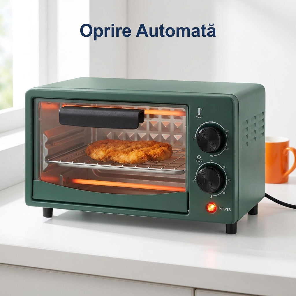 Cuptor Electric Compact 12 L, 800 W, Rezistențe Sus și Jos, până la 230°C, Timer de 60 de Minute