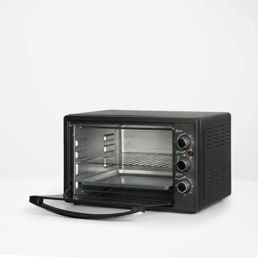 Cuptor Electric 25L, 1500W, 4 Rezistențe Inox, Încălzire Sus/Jos, până la 250°C, Timer 60 Min