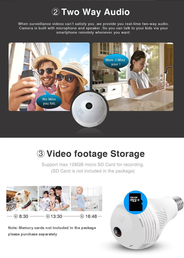 Camera IP Panoramica tip bec, 360 grade Trendysale.ro