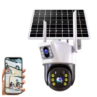Camera Video Supraveghere 4K, Wifi, 4G, 2 Lentile, Panou Solar, 360° Trendysale.ro