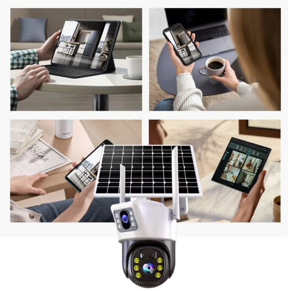 Camera Video Supraveghere 4K, Wifi, 4G, 2 Lentile, Panou Solar, 360° Trendysale.ro