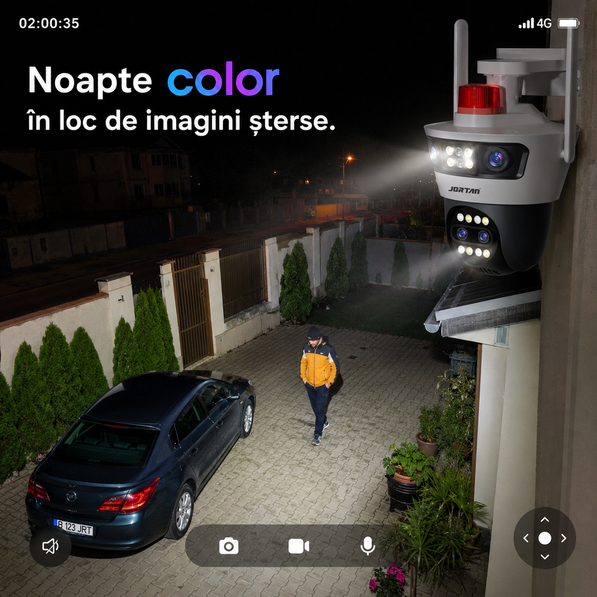 Cameră WiFi JORTAN JT7 12MP cu girofar