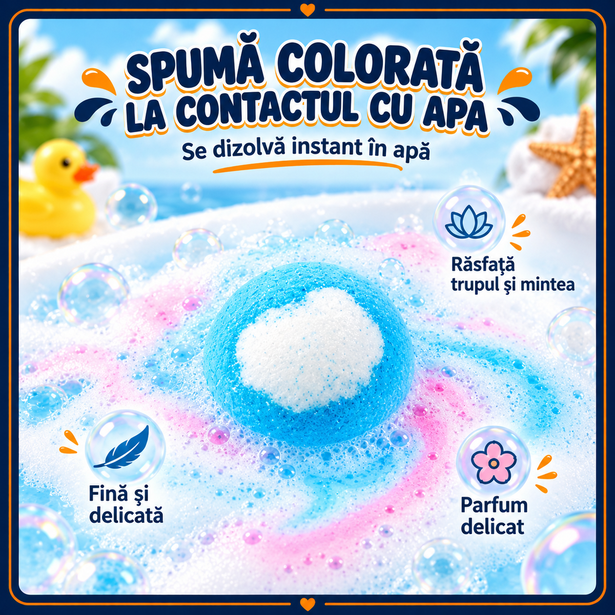 Bombe de Baie pentru Copii, Set 12 Bucăți cu Figurine Marine Surpriză, 12 Arome