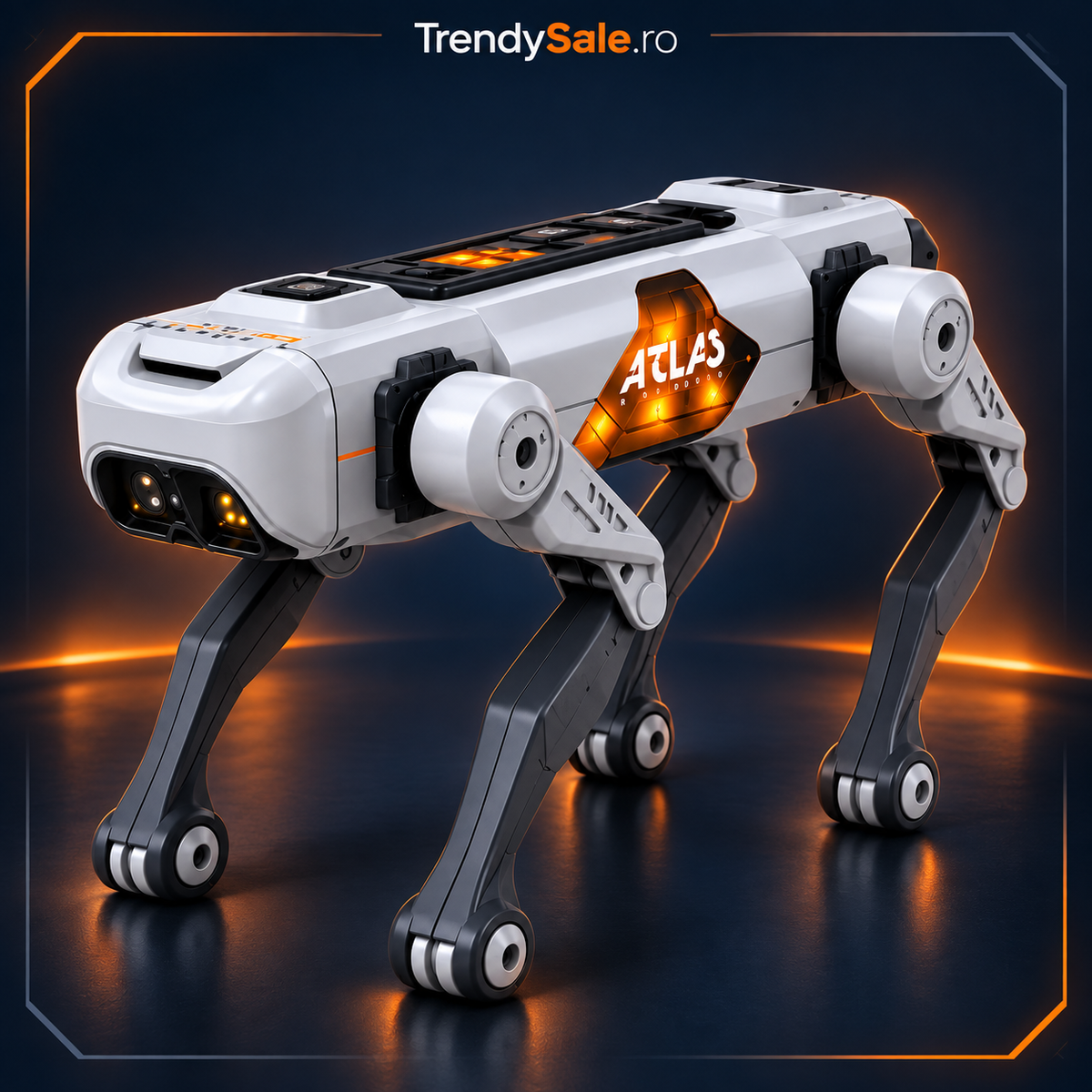 Câine Robot Interactiv ATLAS AI+, 6 Mișcări și Control Vocal, Telecomandă + Aplicație