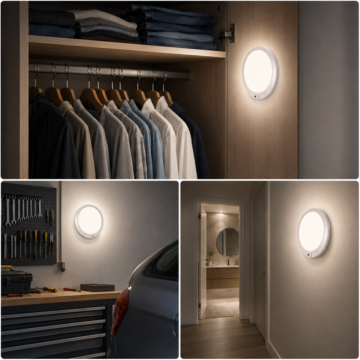 Aplică LED Fără Fir 19CM, cu Prindere Magnetică, Senzor Mișcare + Telecomandă, Baterie 6000mAh