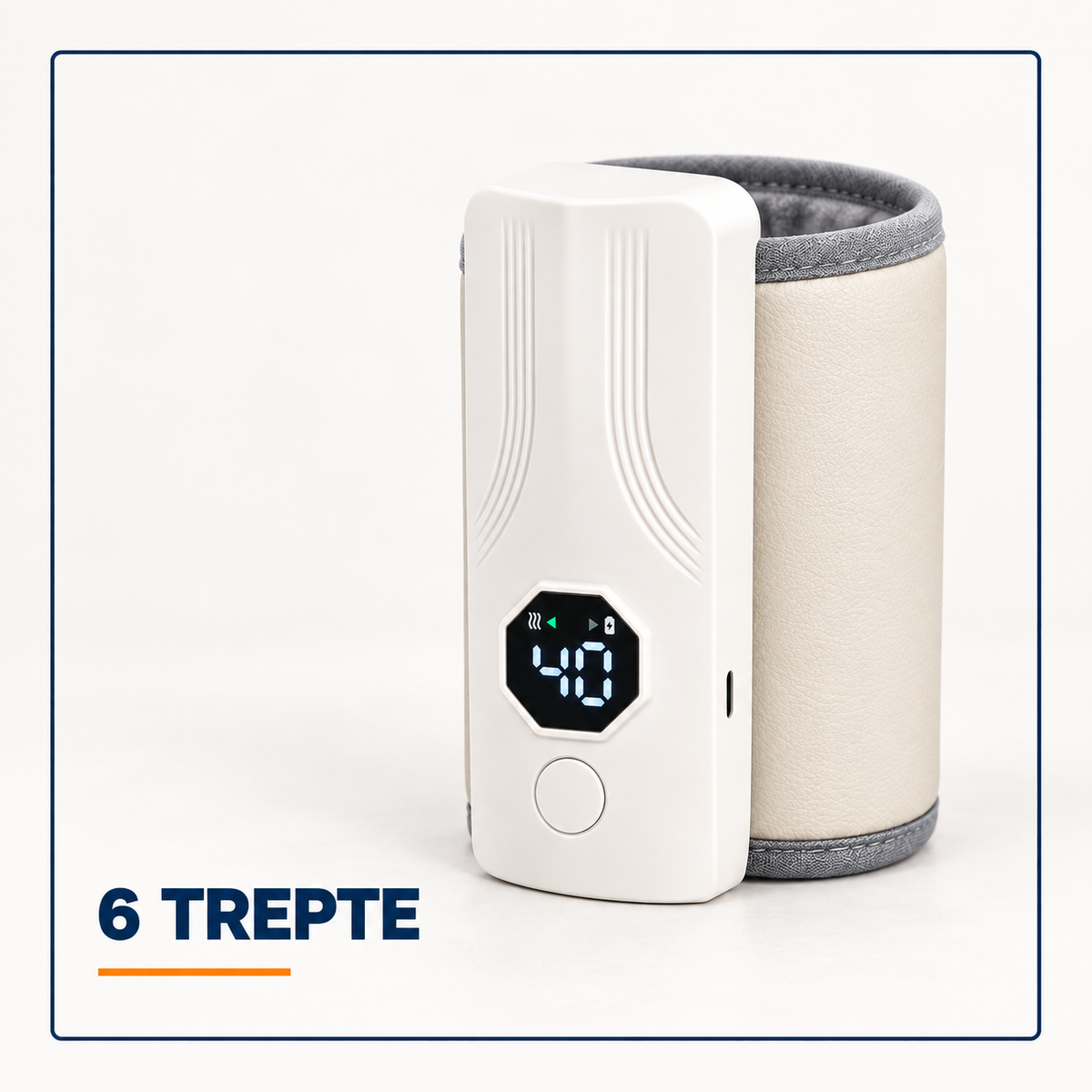 Încălzitor Portabil Biberon cu Acumulator 2x2000mAh, 6 Trepte 37-55°C, Ecran Digital + Cablu USB