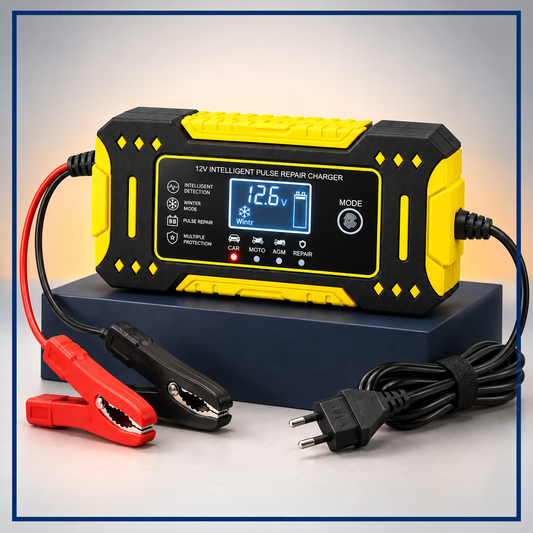 Redresor Auto 12V 6A pentru Baterii 2-100Ah, Auto/Moto, cu Afișaj LCD - Reparare prin Impulsuri
