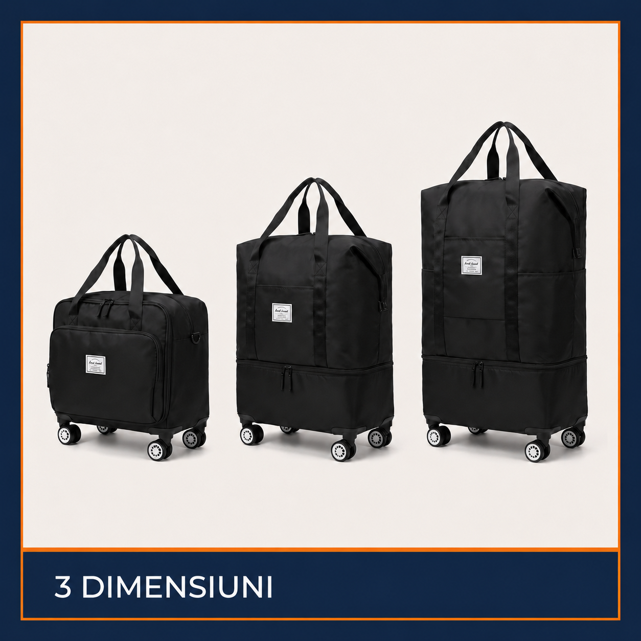 Geantă cu Roți pentru Cumpărături și Voiaj, Pliabilă, 3 Dimensiuni, 63L