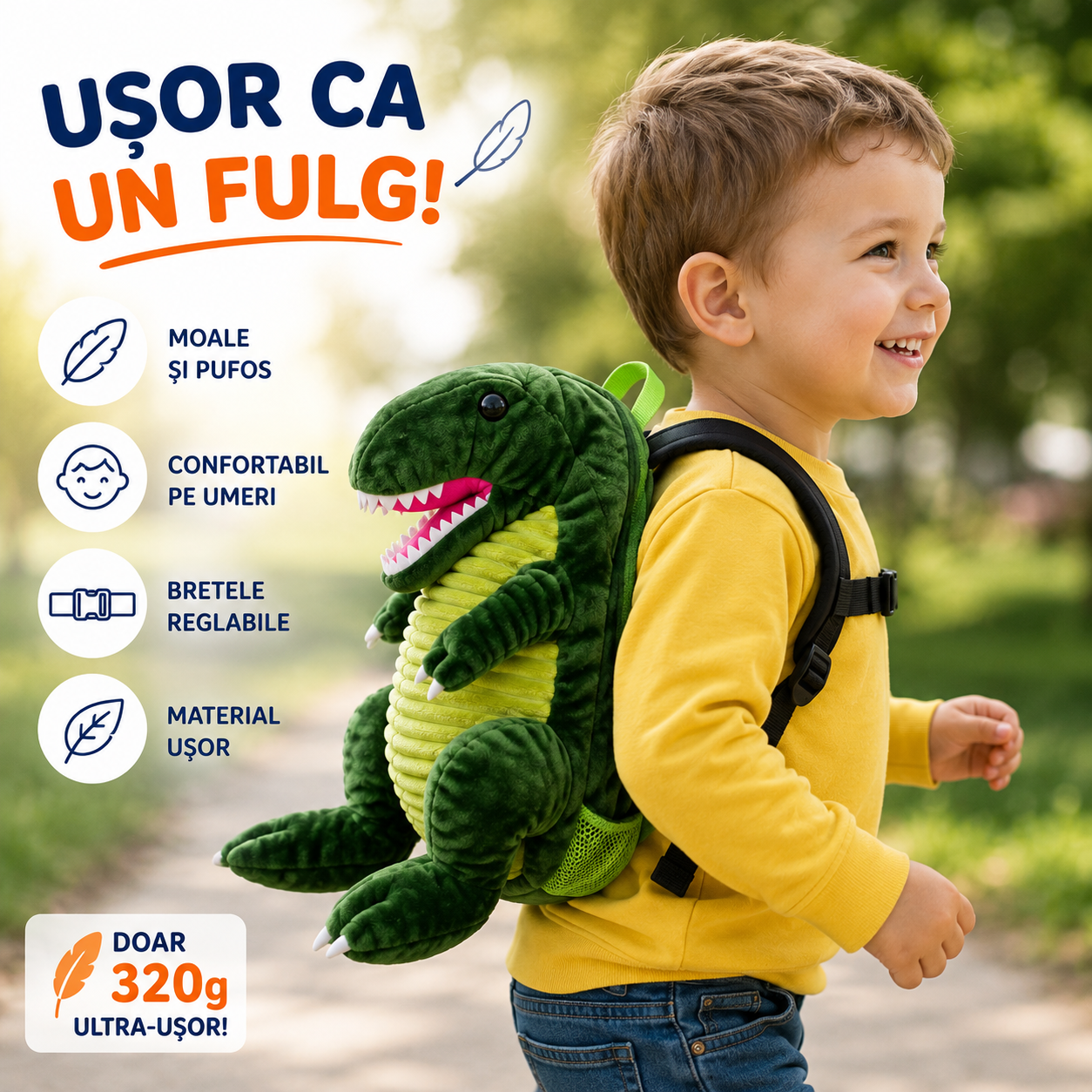 Rucsac Dinozaur Pluș 3D – Ediție Surpriză