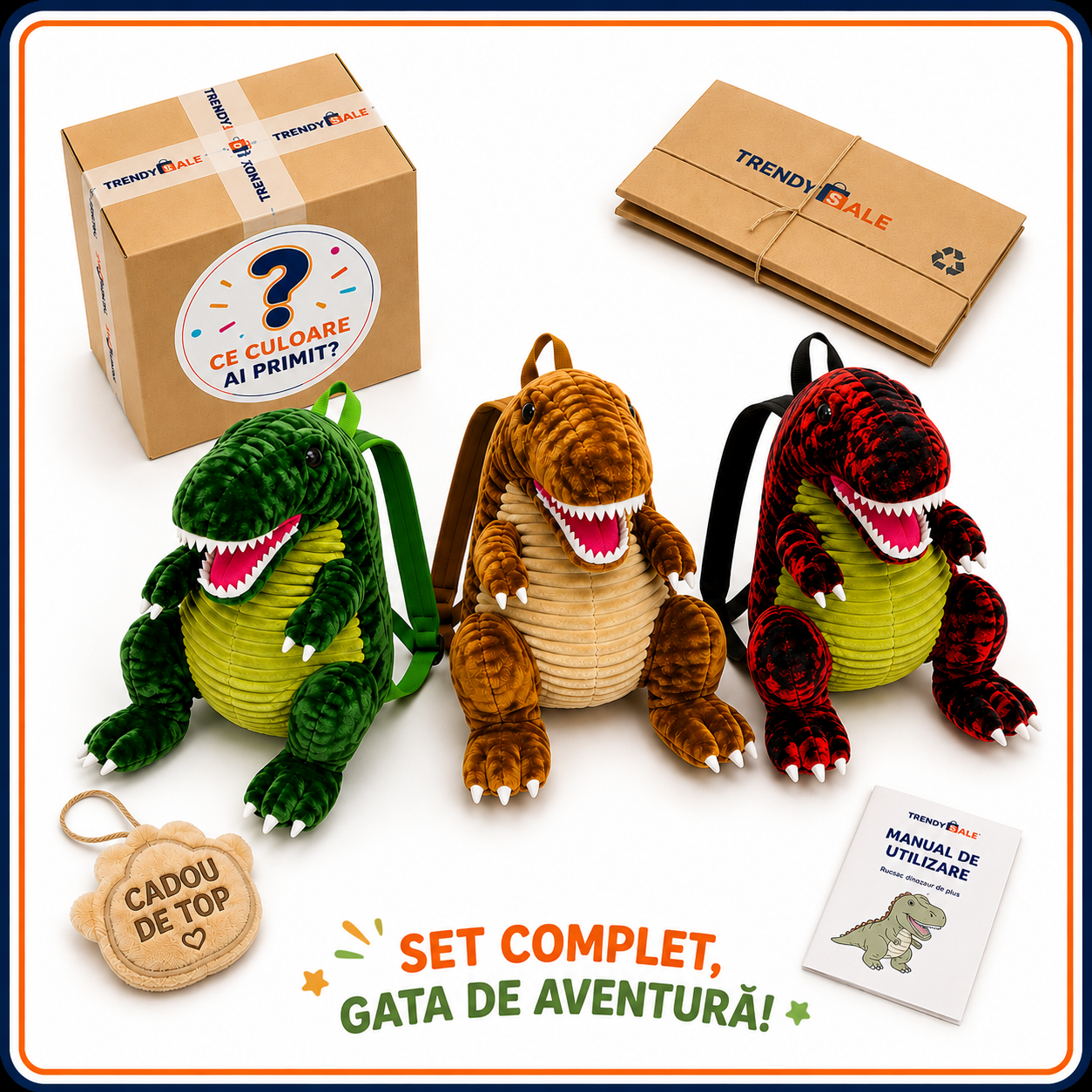 Rucsac Dinozaur Pluș 3D – Ediție Surpriză