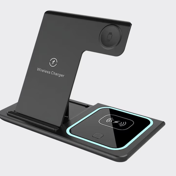 Dock de Incarcare Wireless 4 in 1, Suport Multifunctional cu Fast Charge 15W Trendysale.ro