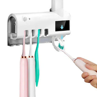Dozator pentru pasta de dinti cu alimentare solara si sterilizator UV pentru periute Trendysale.ro