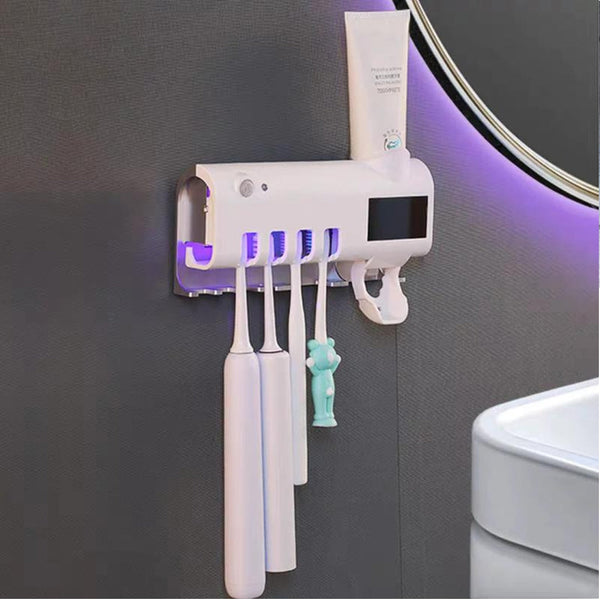 Dozator pentru pasta de dinti si sterilizator UV pentru periute Trendysale.ro