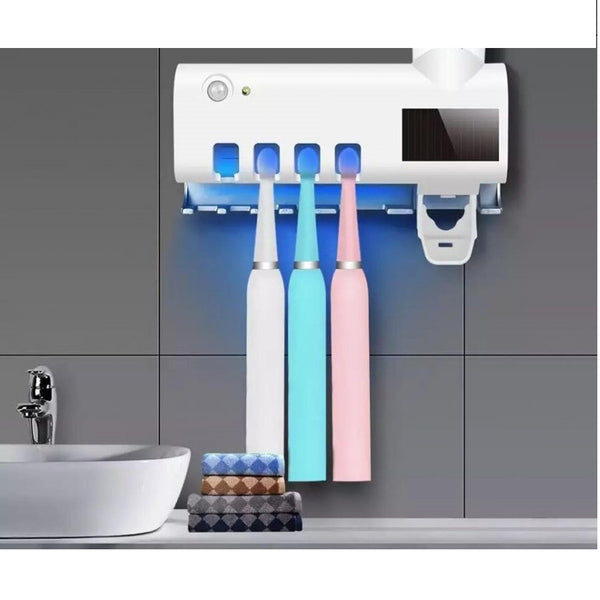 Dozator pentru pasta de dinti si sterilizator UV pentru periute Trendysale.ro