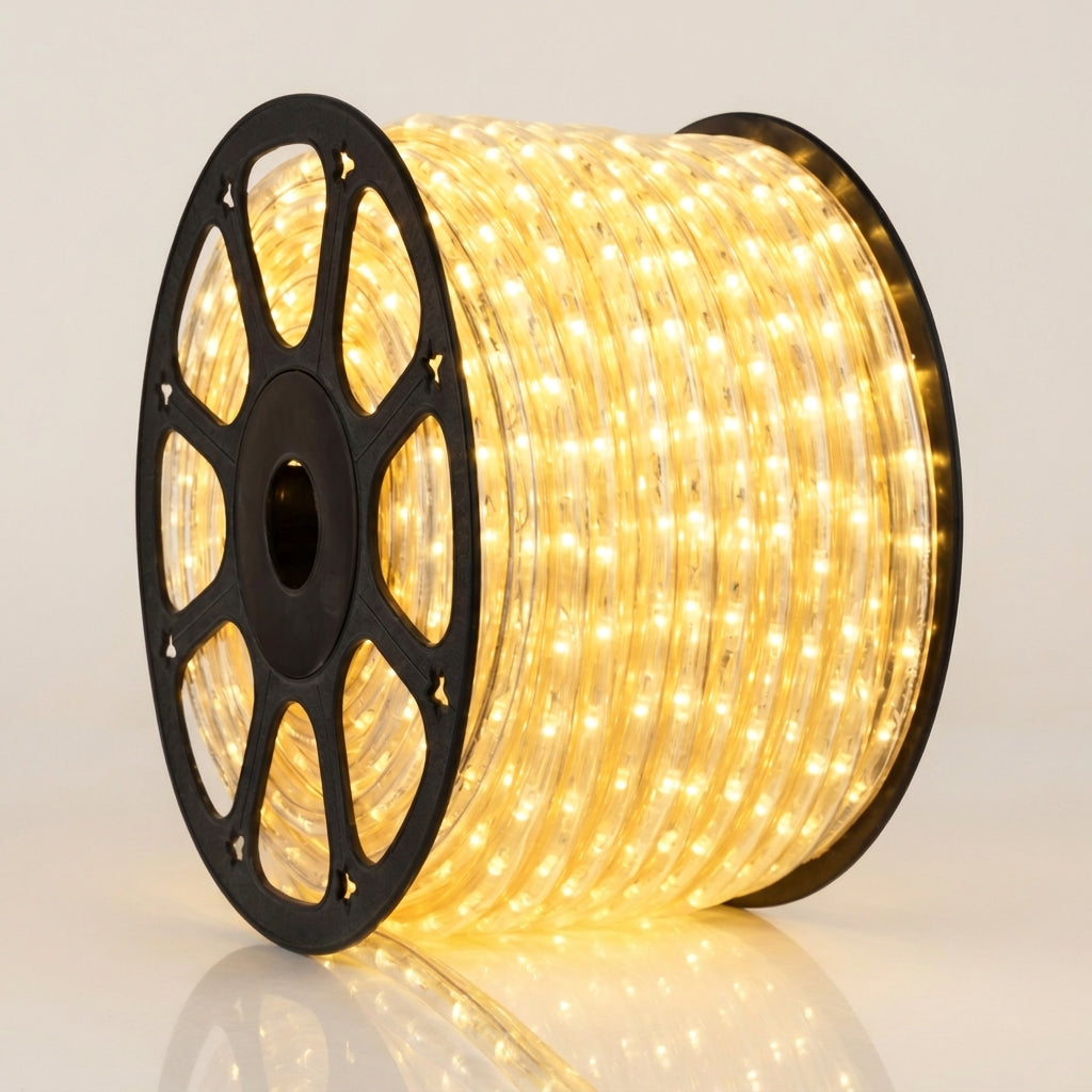 Instalație Crăciun Furtun Luminos 100 m, 2400 LED-uri Alb Cald, Secționabil la 1 m, IP65