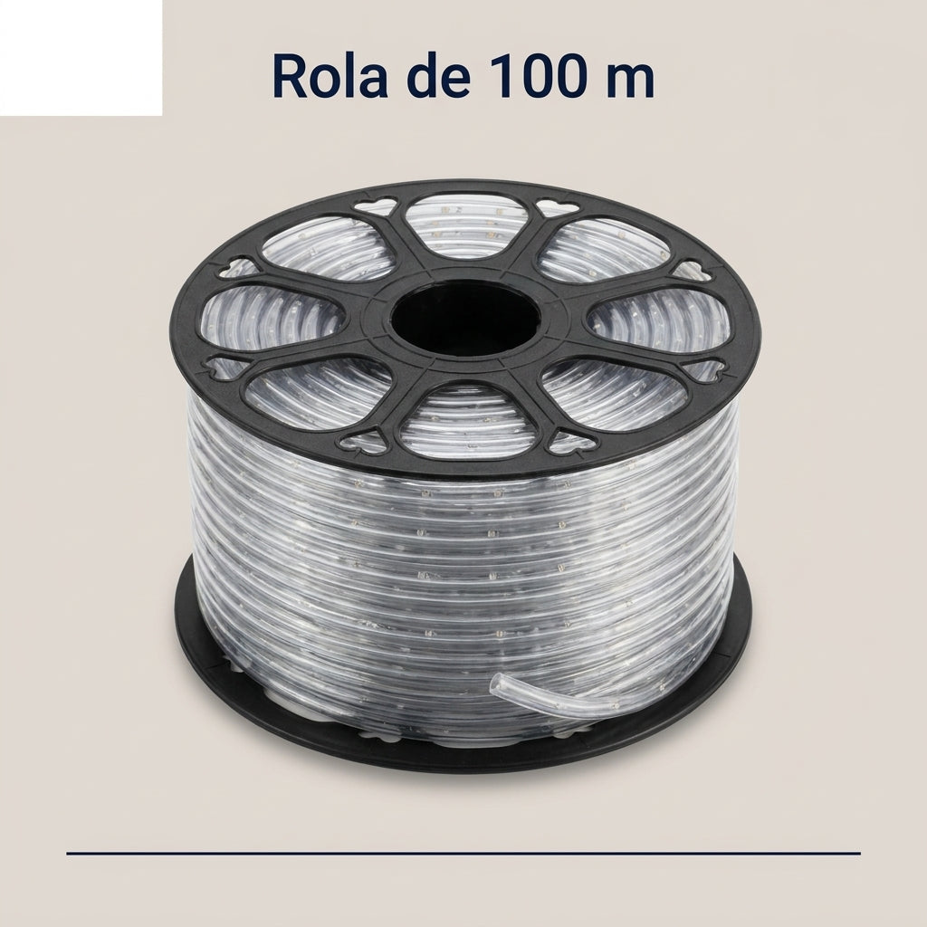 Instalație Crăciun Furtun Luminos 100 m, 2400 LED-uri Alb Cald, Secționabil la 1 m, IP65
