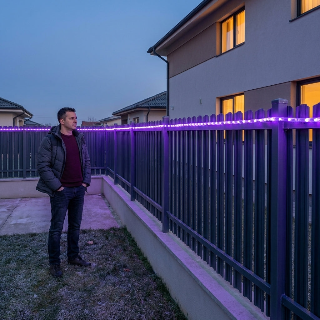 Instalație de Crăciun Furtun Luminos Mov 100 m, 2400 LED-uri, Secționabilă la 1 m, IP65