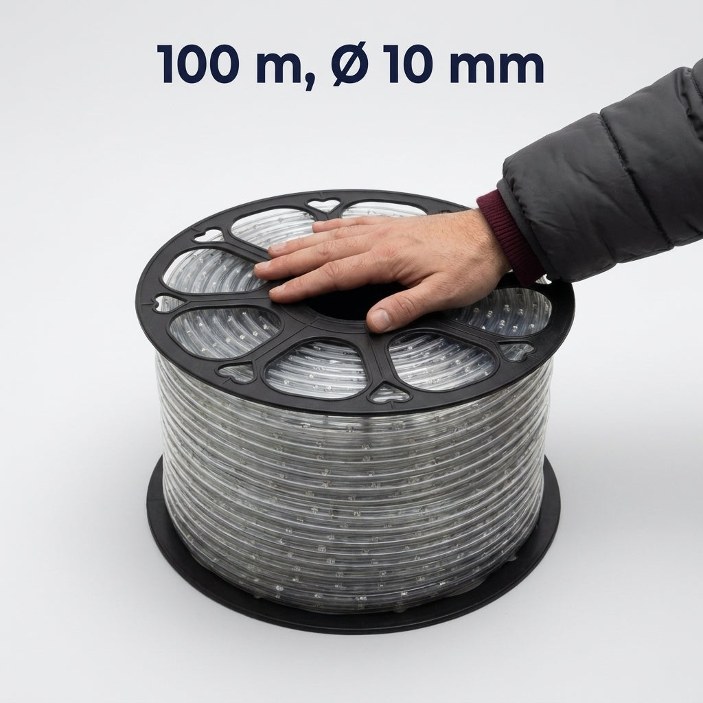 Instalație de Crăciun Furtun Luminos Mov 100 m, 2400 LED-uri, Secționabilă la 1 m, IP65