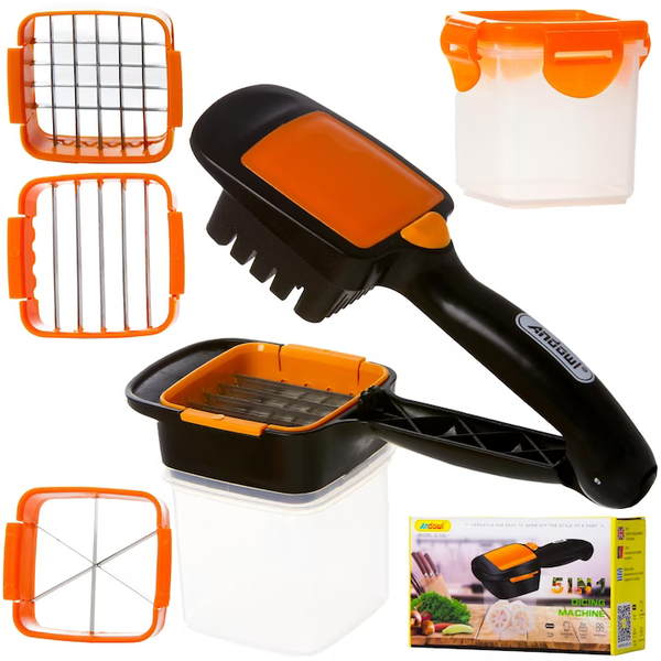 Feliator legume si fructe multifunctional 5 in 1, plastic si otel inoxidabil Trendysale.ro
