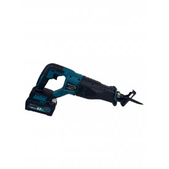 Fierastrau sabie cu acumulatori 36V 8Ah, 3 panze, design albastru Trendysale.ro