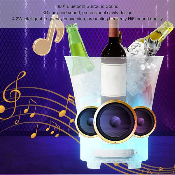 Frapiera gheata 5L cu iluminare LED si boxa wireless reincarcabila Trendysale.ro