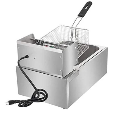 Friteuza Electrica Profesionala 6L, Inox, 2500W – Termostat Reglabil, Capac Antistropire, Usor de Curatat Trendysale.ro