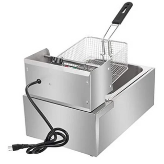 Friteuza Electrica Profesionala 6L, Inox, 2500W – Termostat Reglabil, Capac Antistropire, Usor de Curatat Trendysale.ro