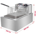 Friteuza Electrica Profesionala 6L, Inox, 2500W – Termostat Reglabil, Capac Antistropire, Usor de Curatat Trendysale.ro