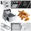 Friteuza Electrica Profesionala 6L, Inox, 2500W – Termostat Reglabil, Capac Antistropire, Usor de Curatat Trendysale.ro