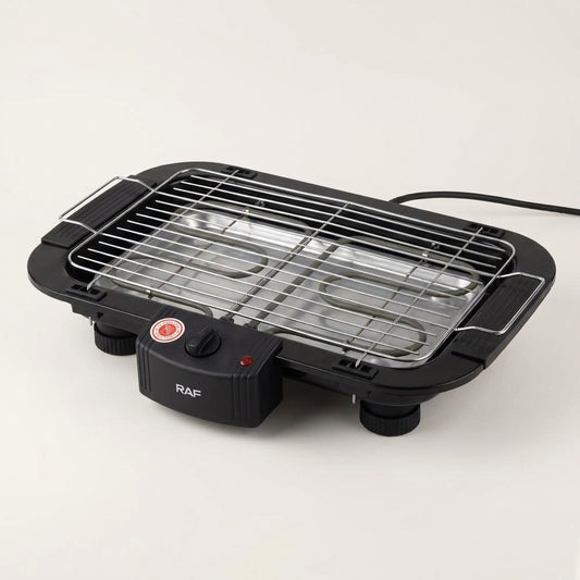 Grătar Electric de Masă 2000W, Grilă din Sârmă pe 3 Înălțimi, Tavă Detașabilă pentru Grăsime