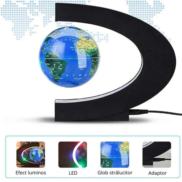 Glob Magnetic cu LED, Plutitor si Modern Trendysale.ro