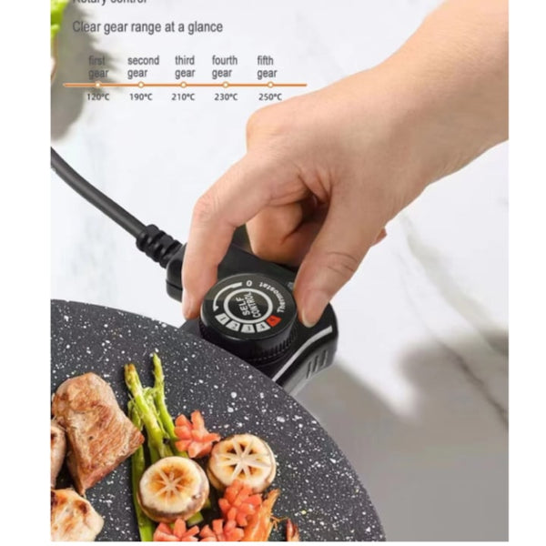 Gratar, Plita electrica, portabila, antiaderenta, 800W, negru Trendysale.ro