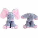 Jucarie de plus interactiva muzicala, Elefantul Cucu-Bau, 30 cm Trendysale.ro
