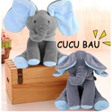 Jucarie de plus interactiva muzicala, Elefantul Cucu-Bau, 30 cm Trendysale.ro