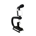 Kit complet 4 in 1 pentru vlogging, Microfon, Lampa LED, Trepied si Suport Telefon Trendysale.ro